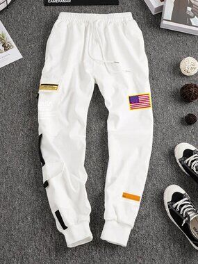 Women Casual NASA Embroidery Joggers Cargo Pants Sweatpants Sport Urban Trousers